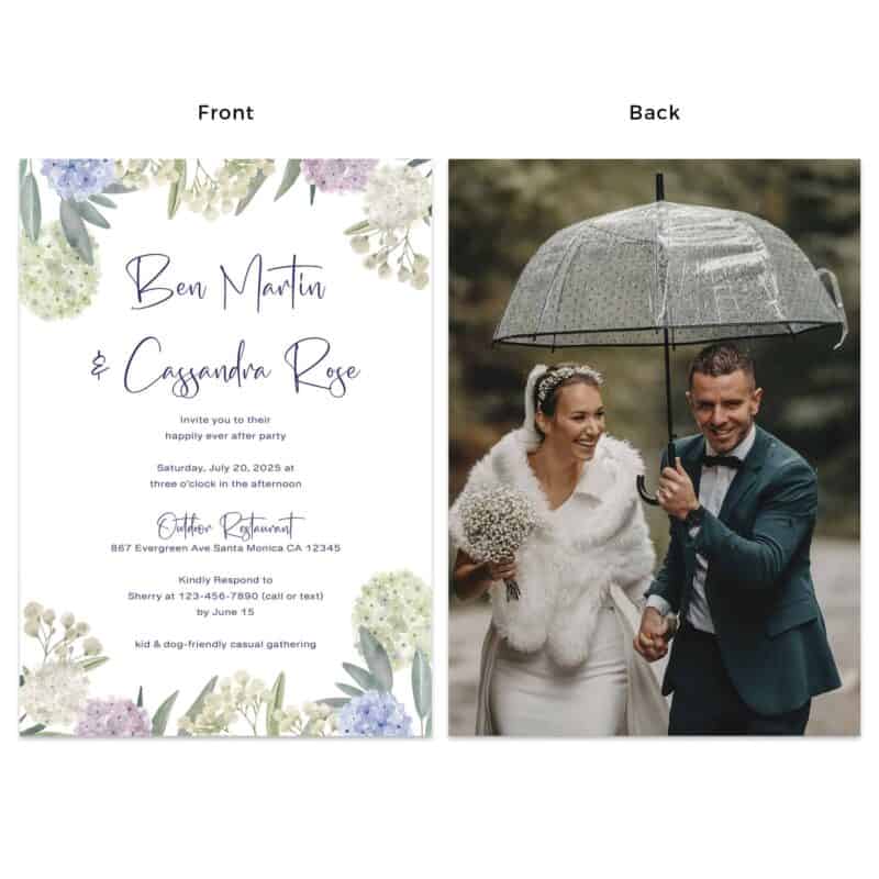 Boho Floral Casual Personalized Wedding Reception Party Invitation Cards